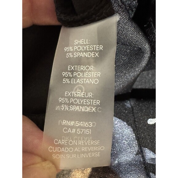 NWT Calvin Klein Sheath Dress Floral Flowers Black Silver Zipper Stretchy Size 8 - Picture 5 of 5